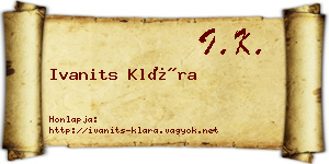Ivanits Klára névjegykártya